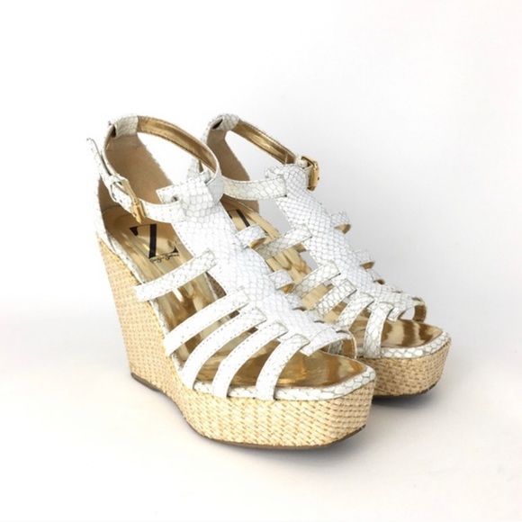 Sergio Zelcer. Vision White Snake Wedges. Color:White - Picture 1 of 11